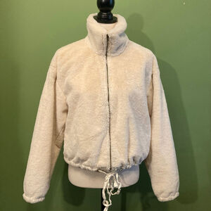 Women's Sans Souci Beige Faux Fur Teddy Jacket S